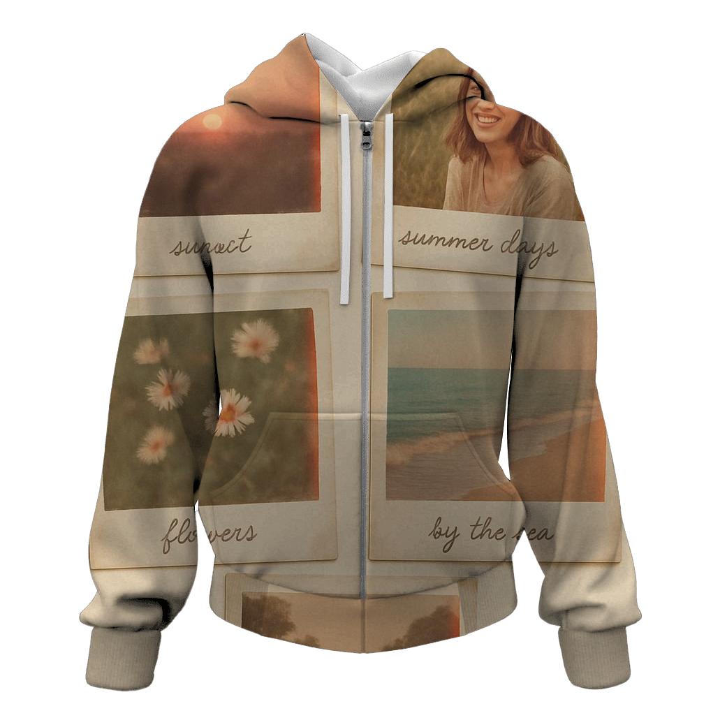 Polaroid Summer Memory Grid designer hoodies