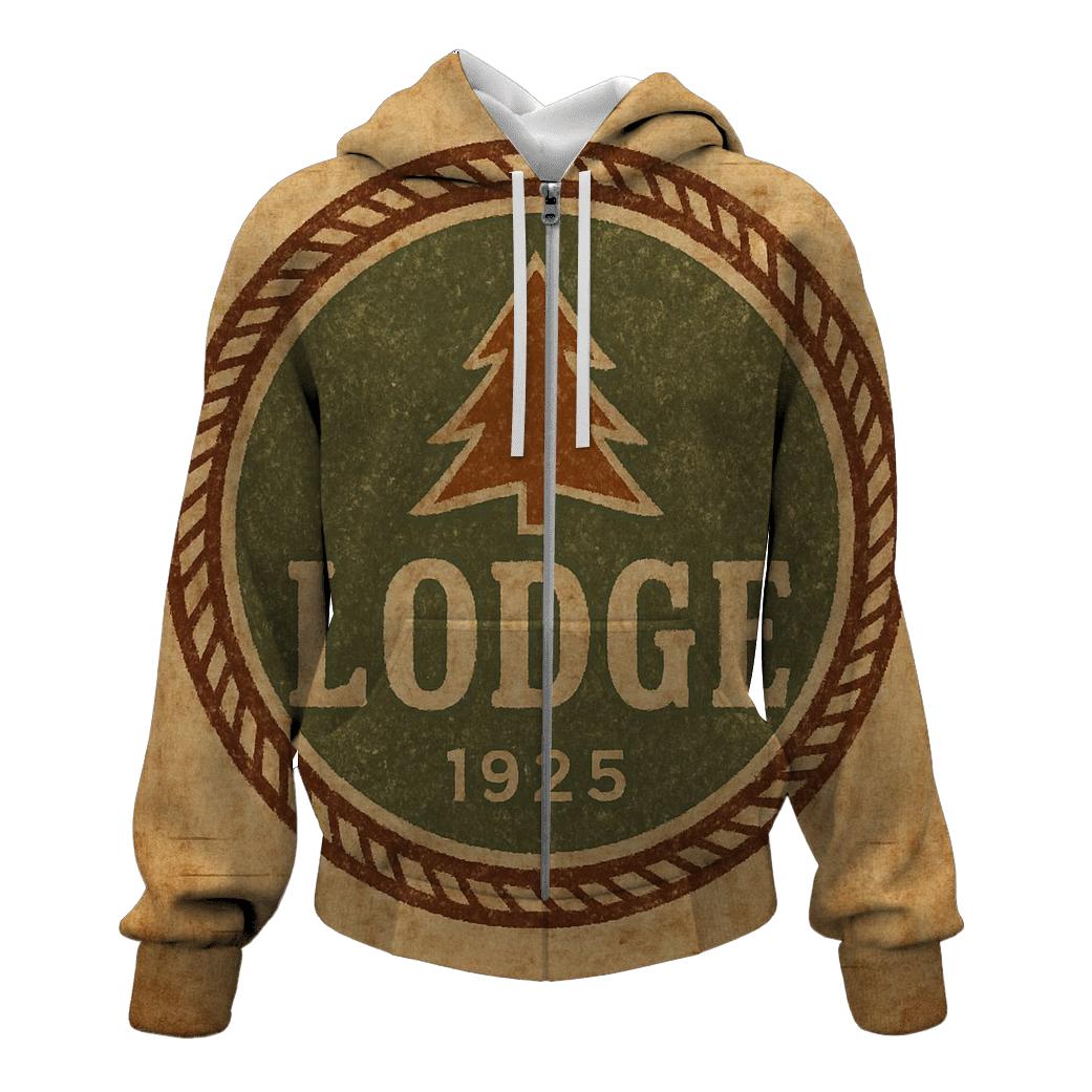 Rustic Mountain Lodge Badge hoodie styles