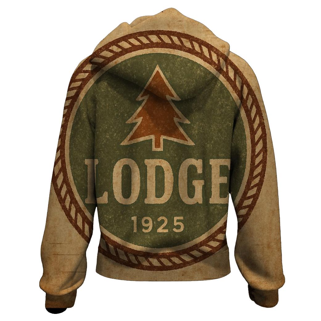 Rustic Mountain Lodge Badge hoodie styles