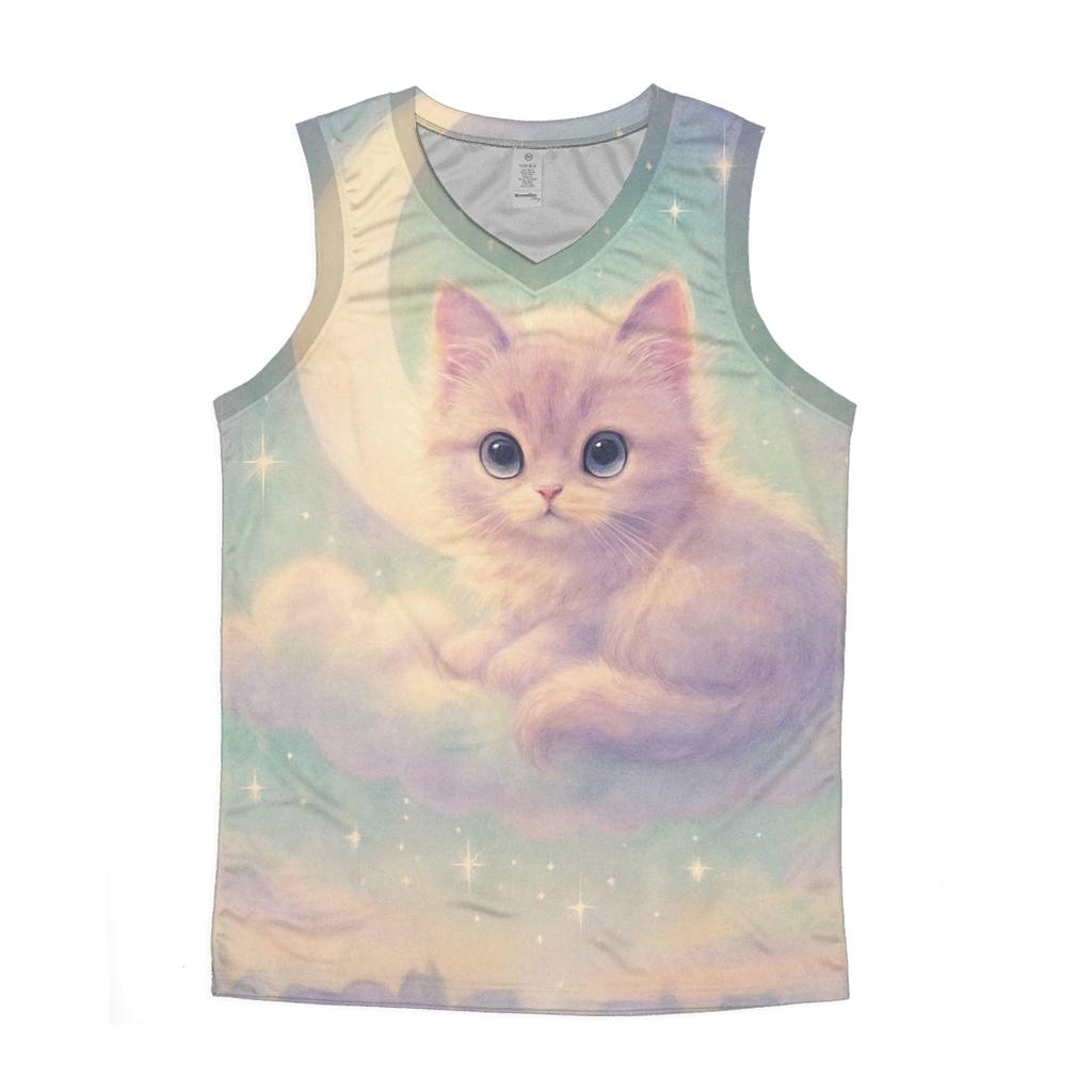 Moonlight Cloud Kitten casual summer tank tops