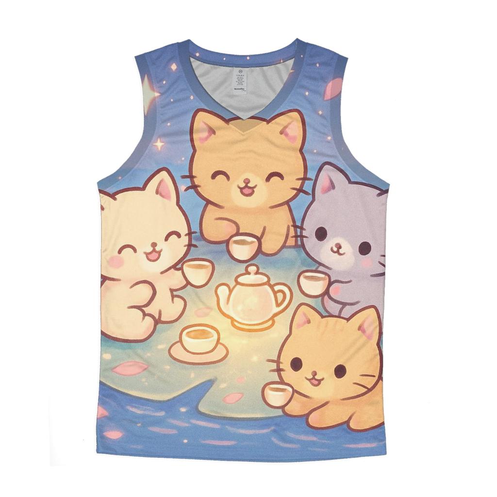 Starlight Tea Party Kittens casual summer tank tops