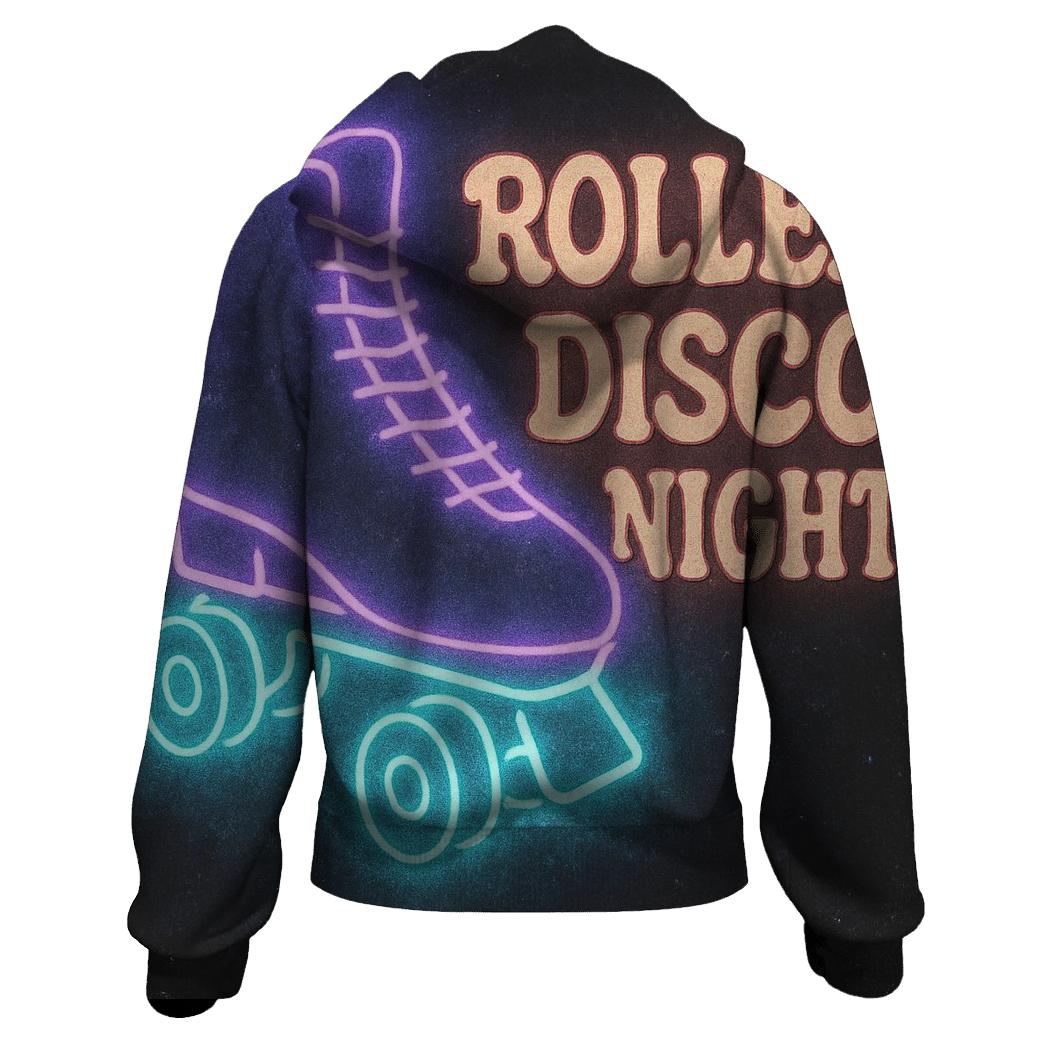 Faded Roller Rink Neon Poster zip-up hoodies