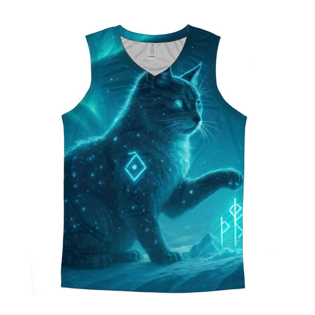 Aurora Sentinel Cat graphic print tank tops