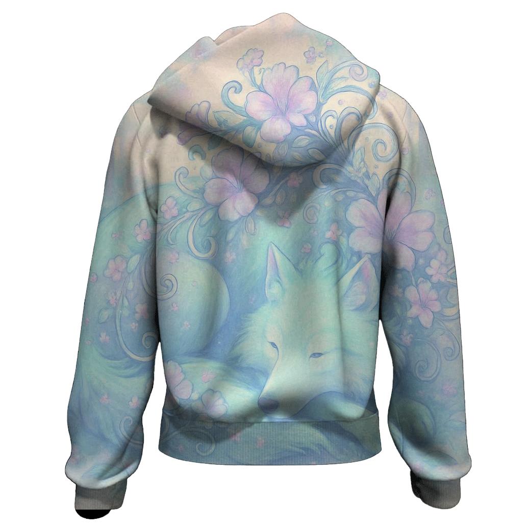 Blooming Spirit Wolf heavyweight hoodies