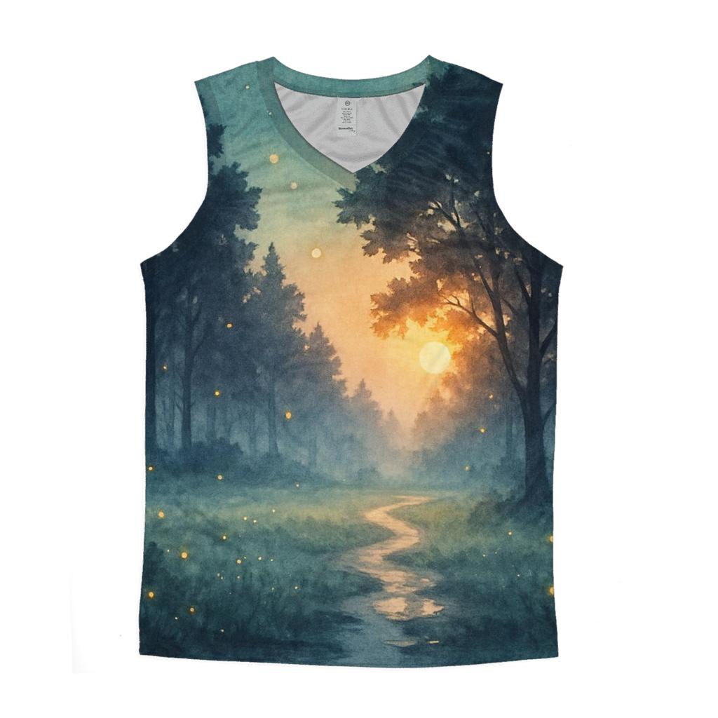 Mint Twilight Grove cotton sleeveless tops