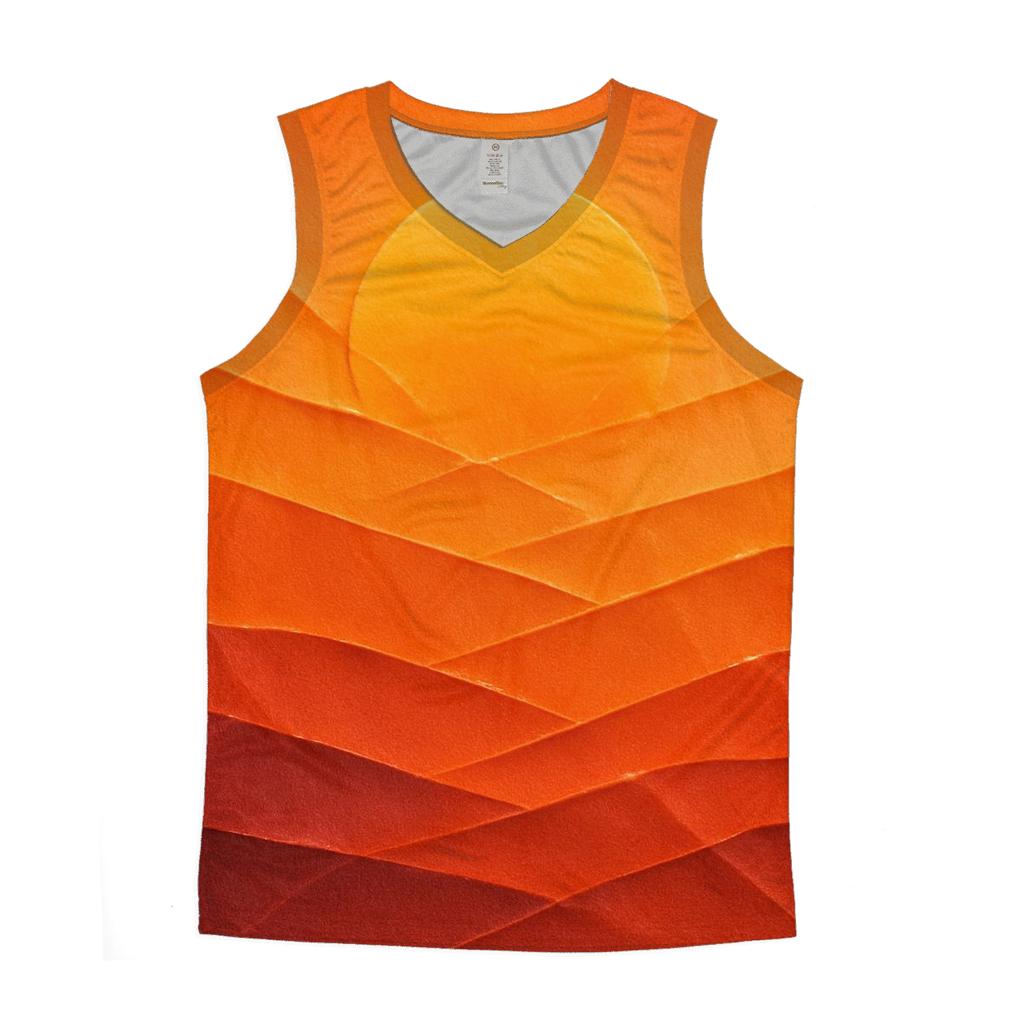 Sunset Fold graphic print tank tops