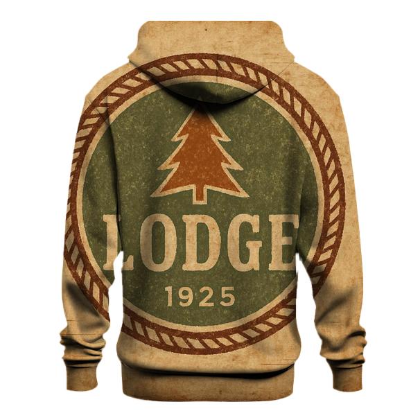 Rustic Mountain Lodge Badge pullover hoodies