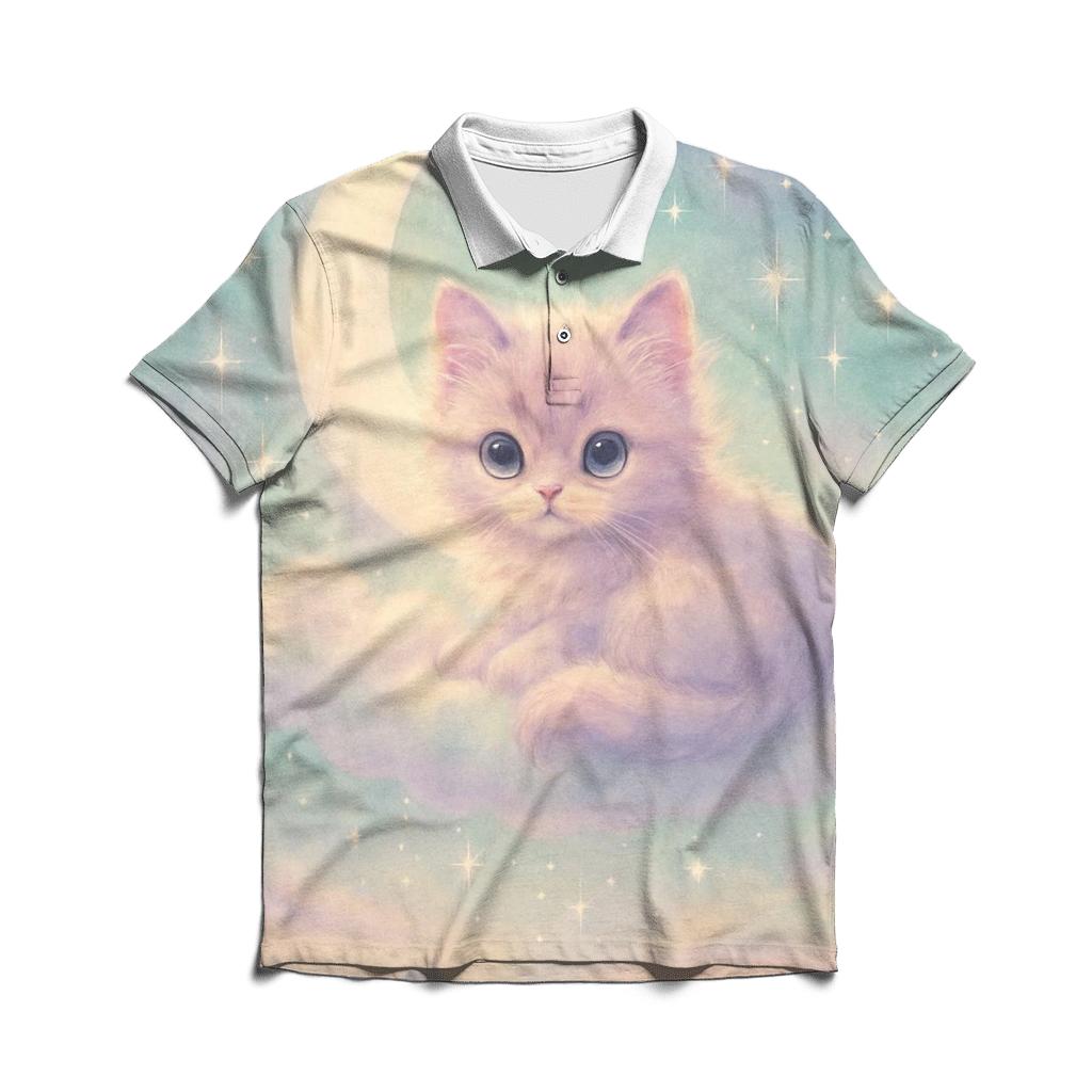 Moonlight Cloud Kitten branded logo polo shirts