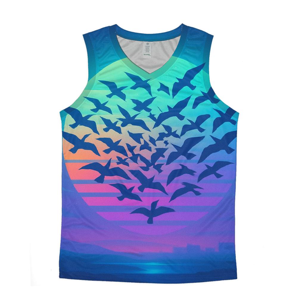 Indigo Flight Mosaic cotton sleeveless tops