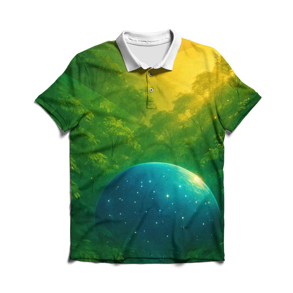 Amazon Mosaic Green Brazil custom polo shirts