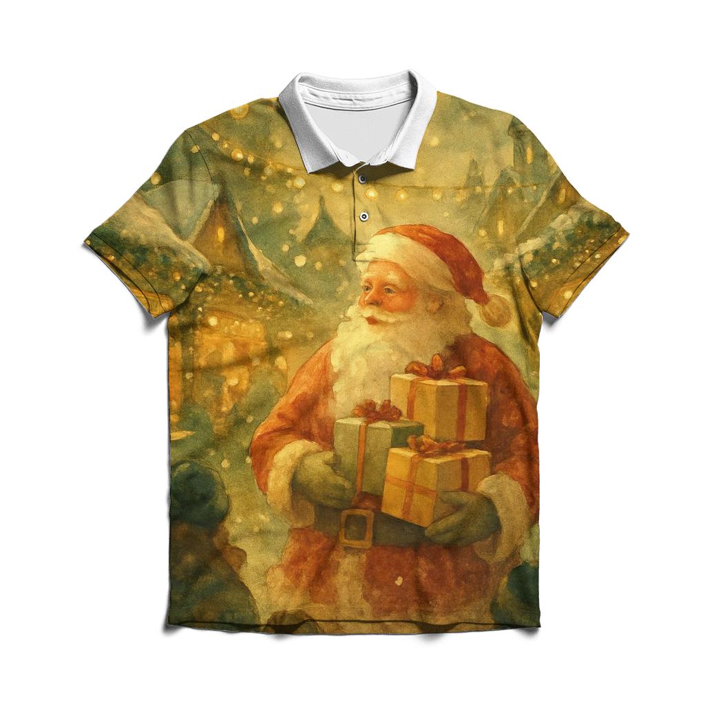 Santa At The North Pole Market embroidered polo tops