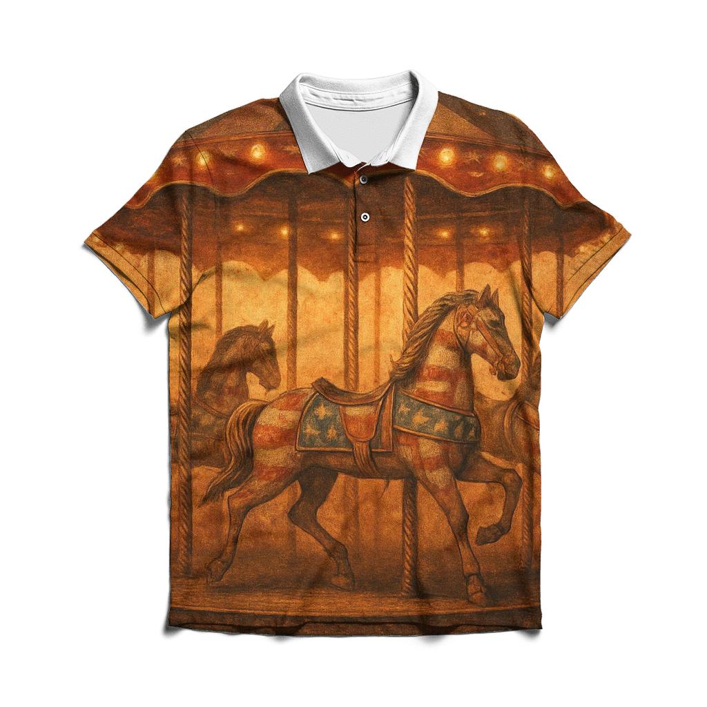 Vintage Carousel Of Stripes personalized polo shirts
