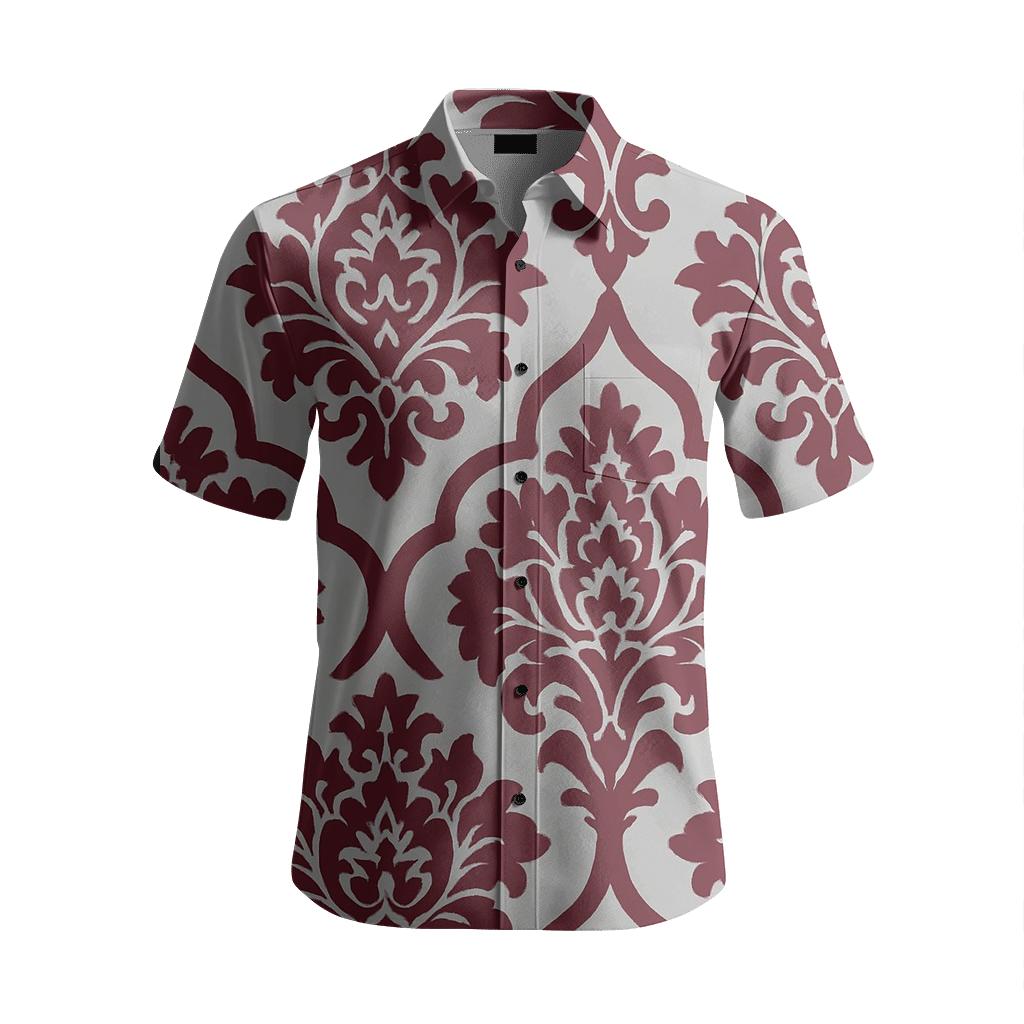 Damask Wave Panel stylish threadwork shirts