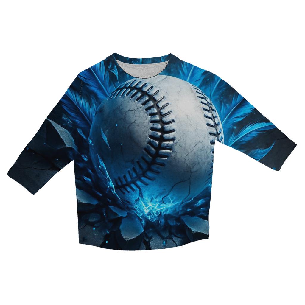Feather Burst Breaking Through Blue Jays trendy 3/4 sleeve tops