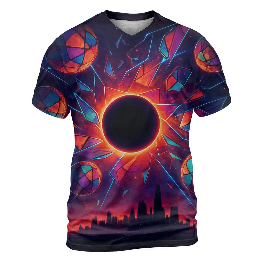 Prism Singularity artistic all-over print tops