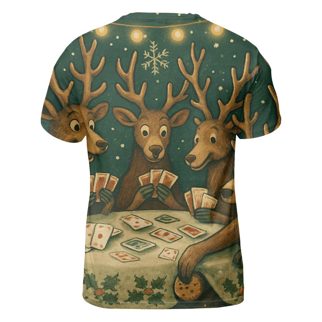 Reindeer Poker Night designer pattern shirts