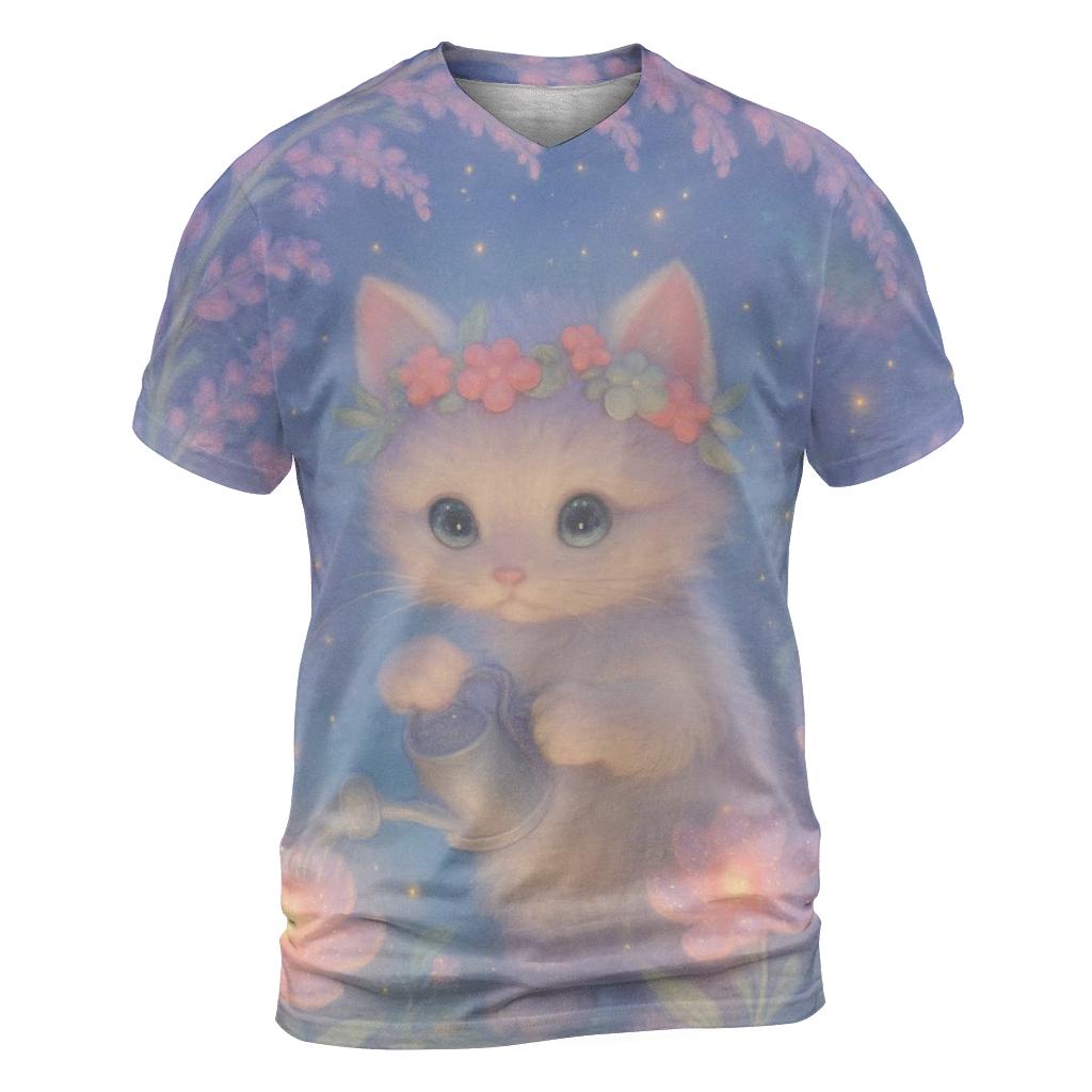 Galaxy Garden Kitten designer pattern shirts