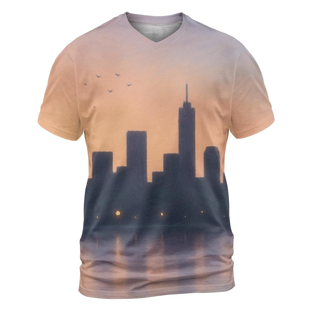 Lavender City Afterglow trendy printed shirt styles