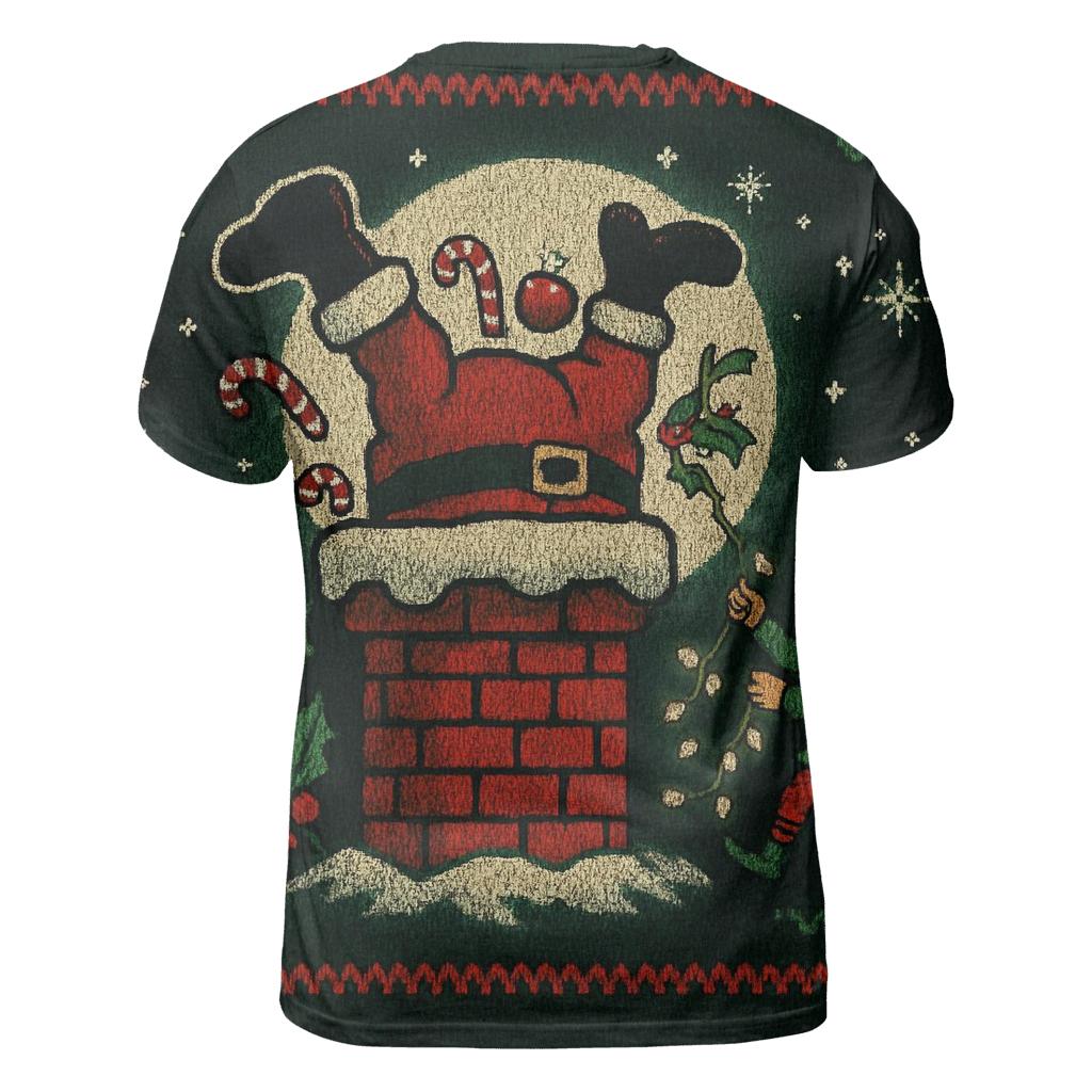 Santa Stuck In Chimney Chaos personalized full print shirts