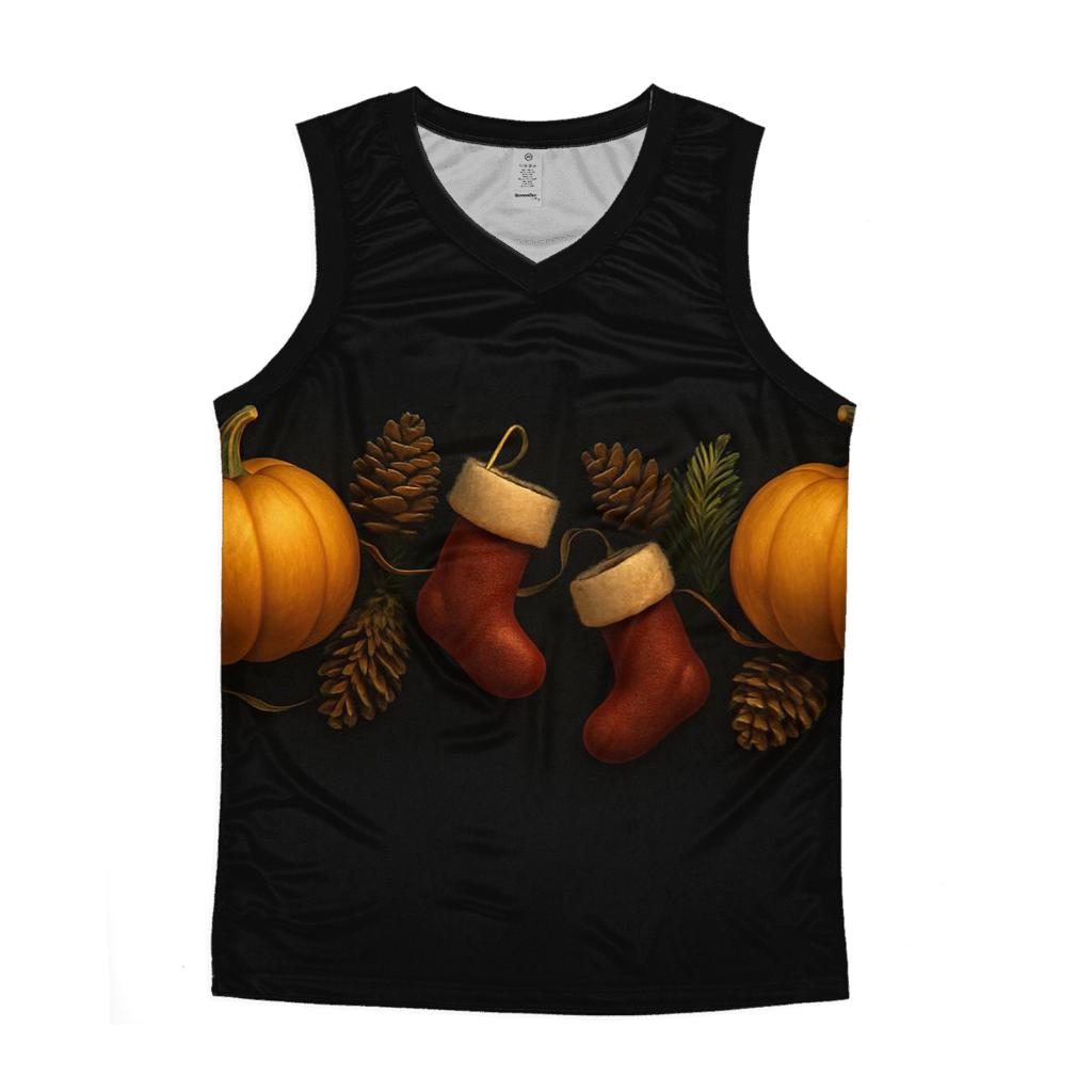 Silent Night Pumpkin Border sports performance tank tops