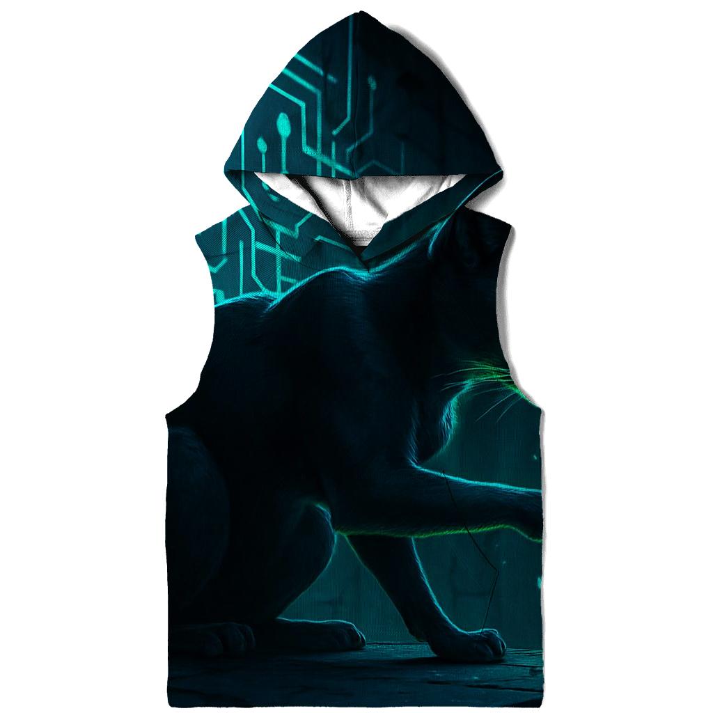 Quantum Alley Hacker Cat printed hoodies