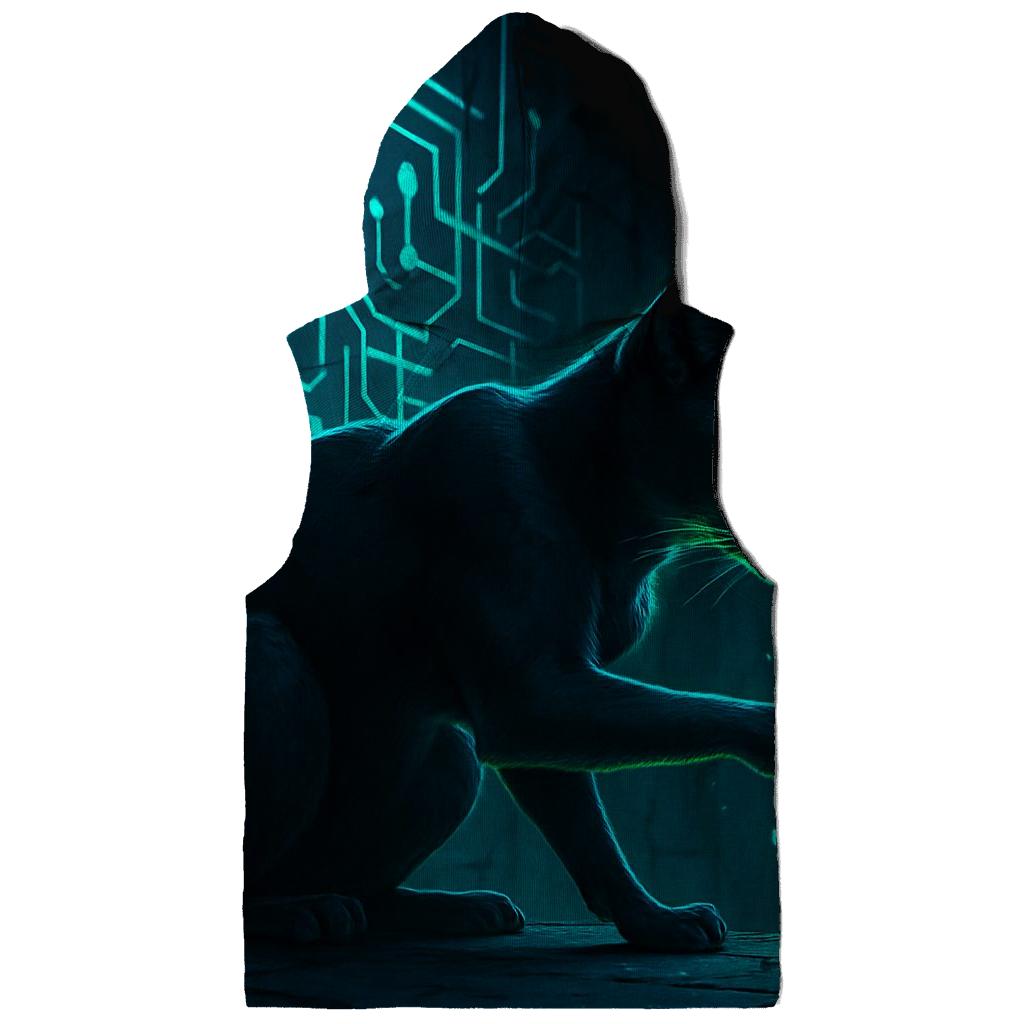 Quantum Alley Hacker Cat printed hoodies