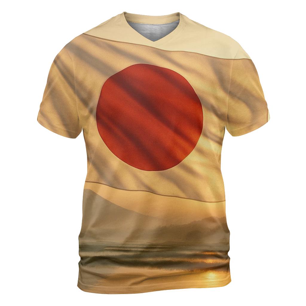Rising Sun Fabric Wave Japan personalized full print shirts