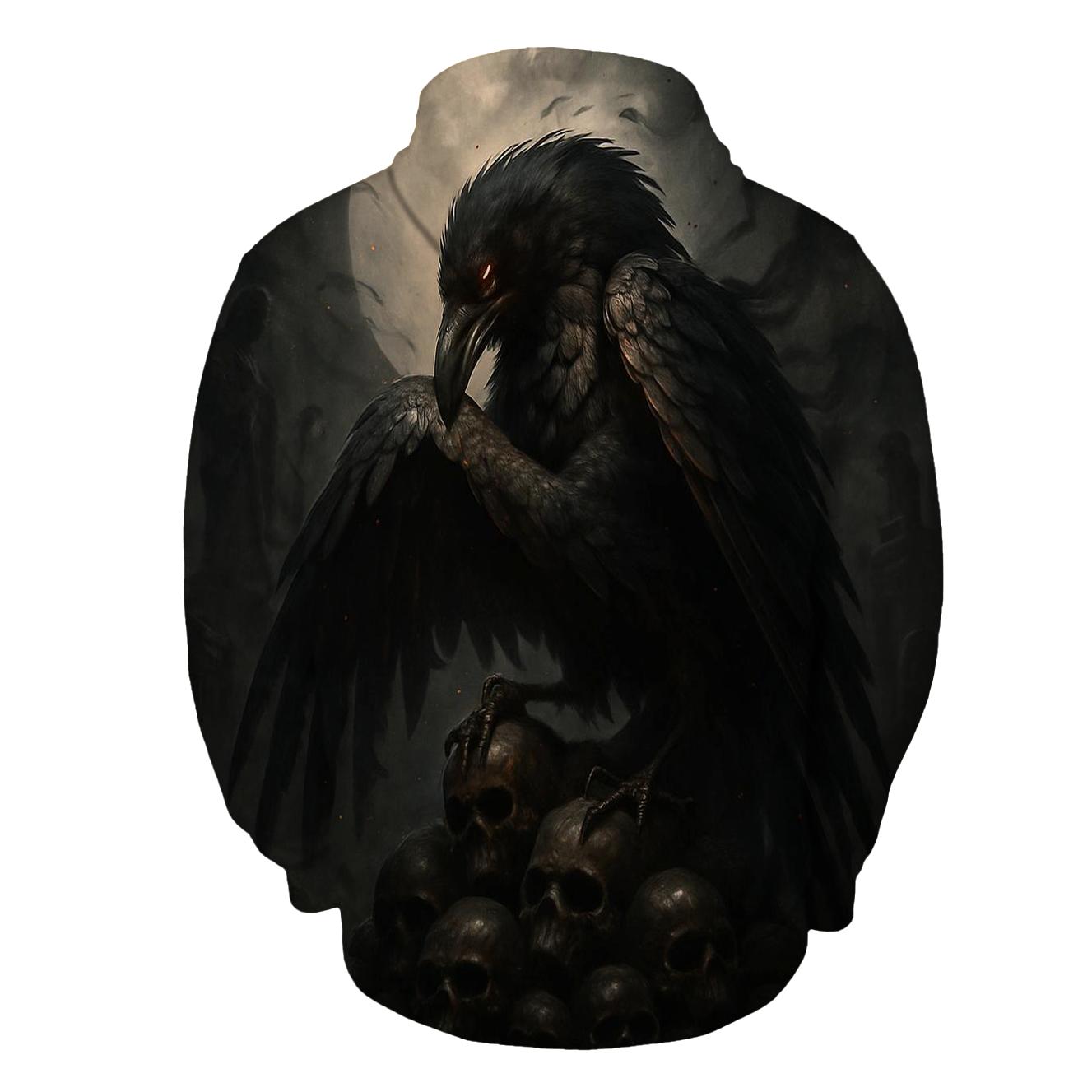 Obsidian Raven With Crimson Eyes graphic hoodies