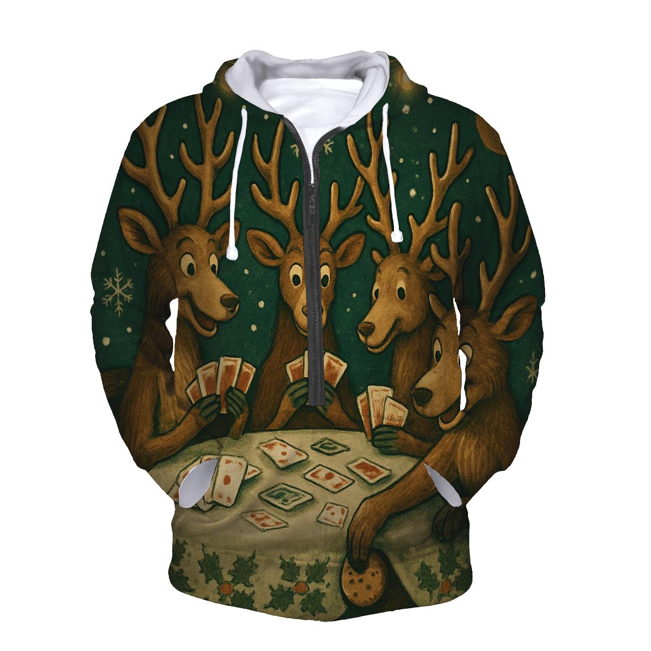 Reindeer Poker Night heavyweight hoodies