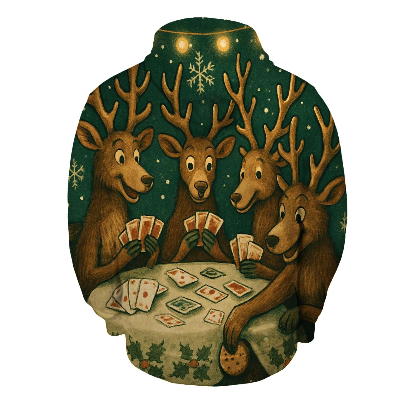 Reindeer Poker Night heavyweight hoodies