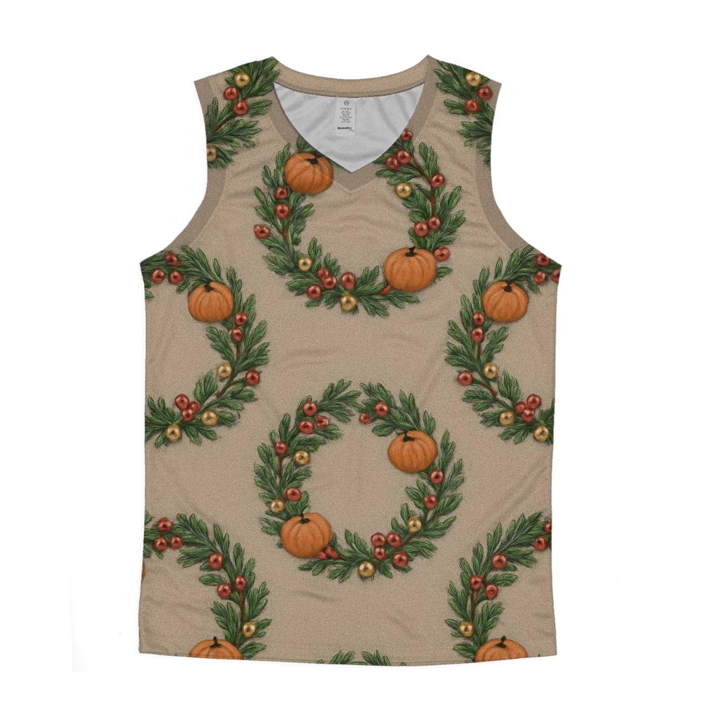 Winter Wreath Pumpkin Repeat personalized athletic tanks