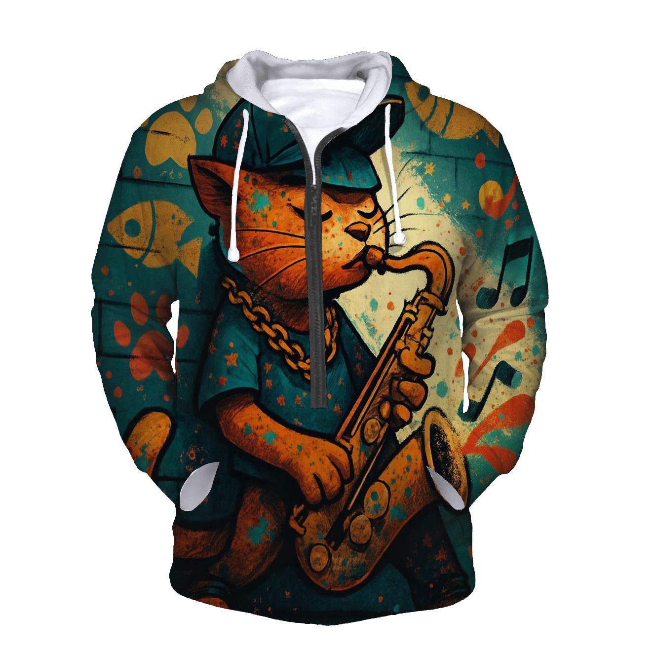 Graffiti Alley Jazz Cat custom hoodies