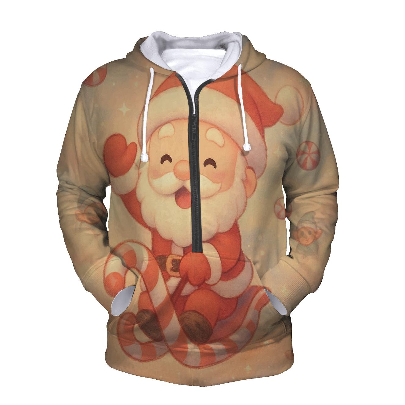 Chibi Candy Sleigh Santa lightweight hoodies