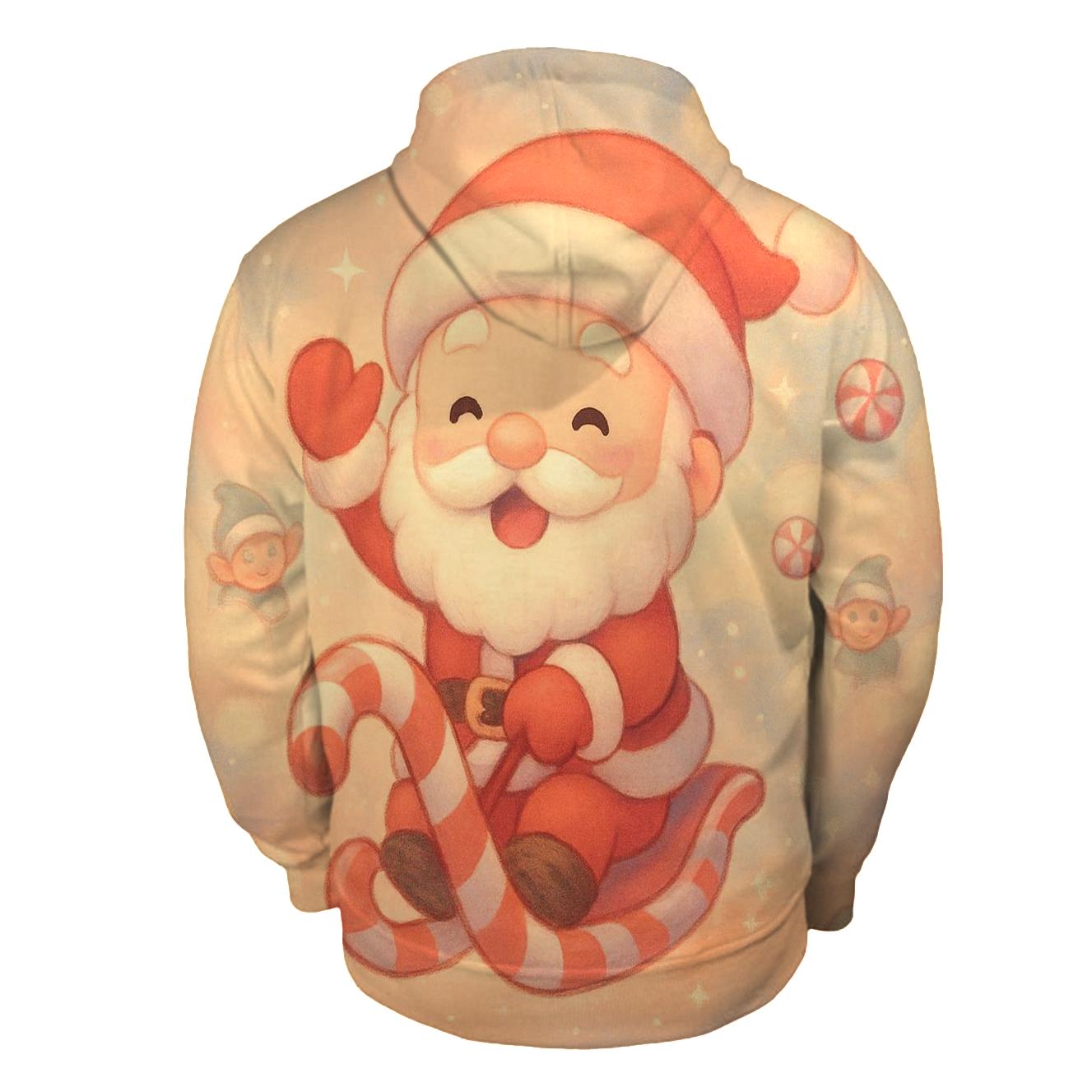 Chibi Candy Sleigh Santa lightweight hoodies