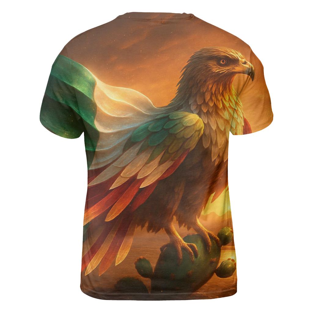 Eagle Serpent Mexico artistic all-over print tops