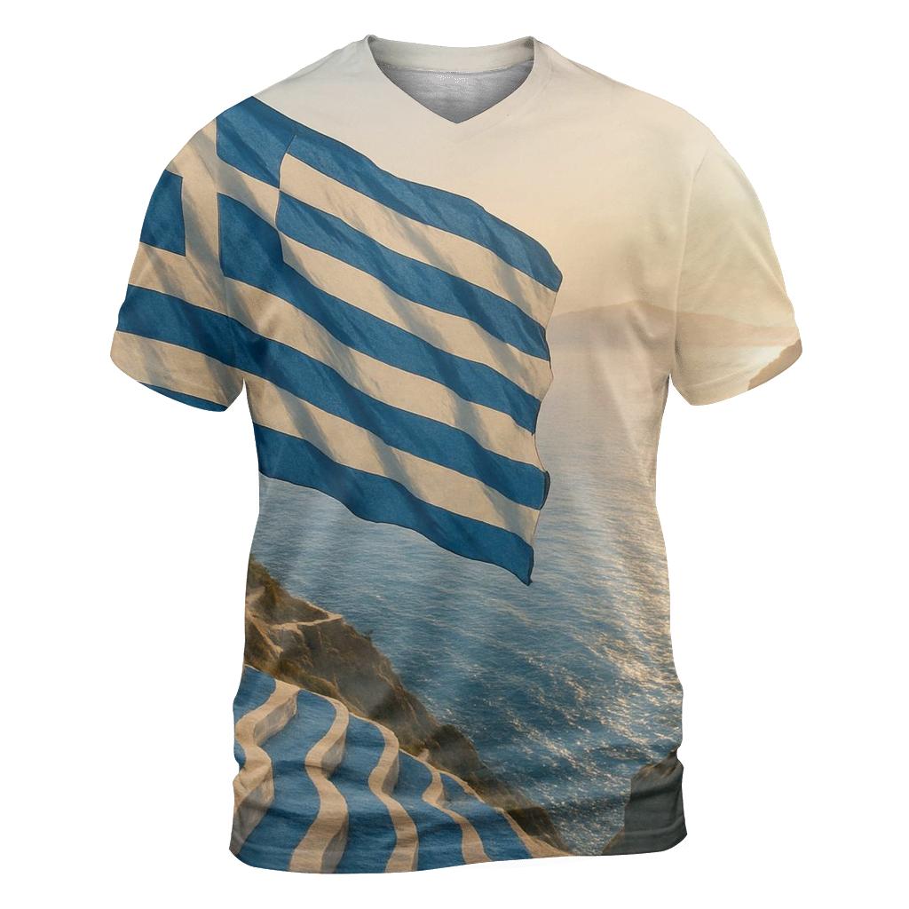 Aegean Marble Greece artistic all-over print tops