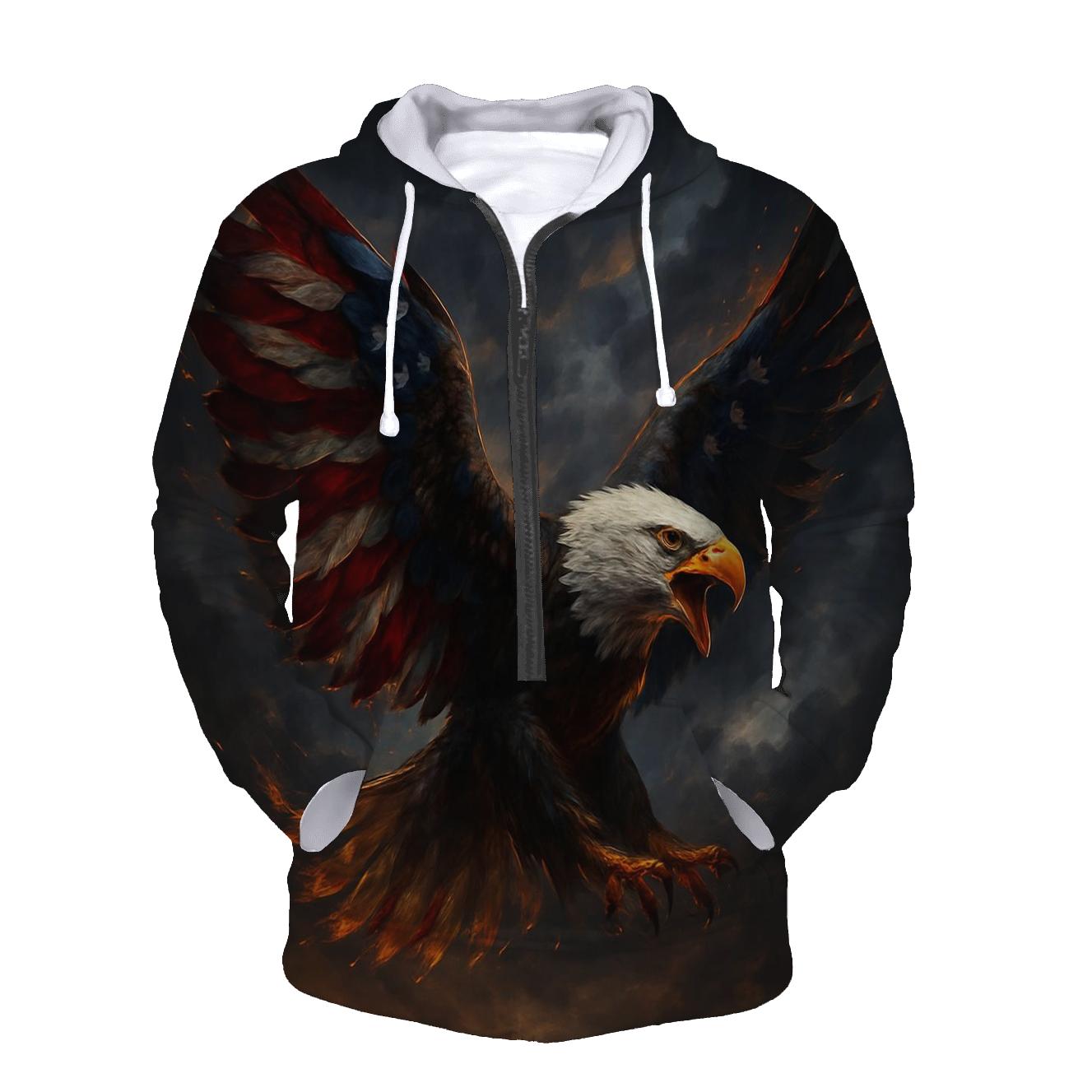 Eagle Flame Banner custom hoodies
