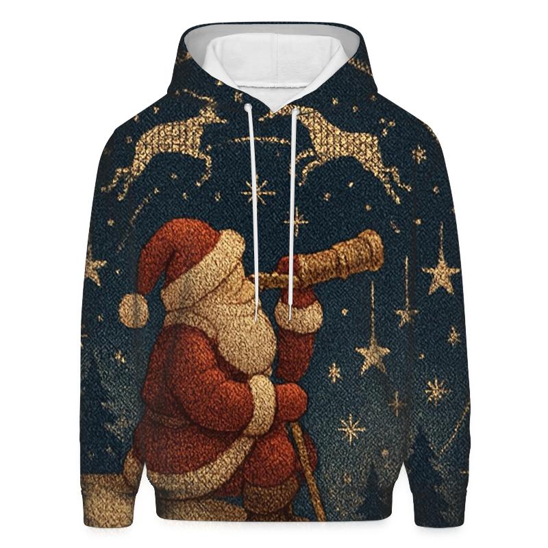 Stargazer Santa Snowscape pullover hoodies