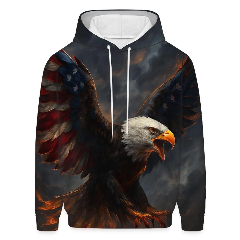 Eagle Flame Banner pullover hoodies