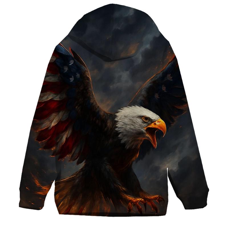Eagle Flame Banner pullover hoodies