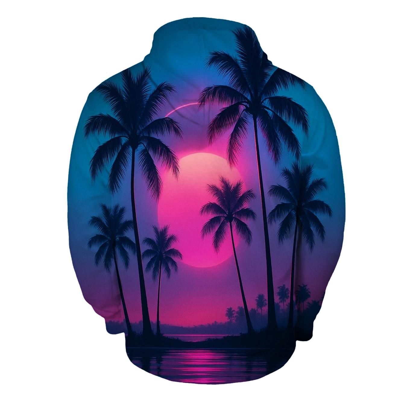Neon Palm Reverie graphic hoodies