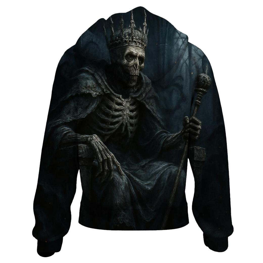 Ashen Throne Of The Skeleton King printed hoodies