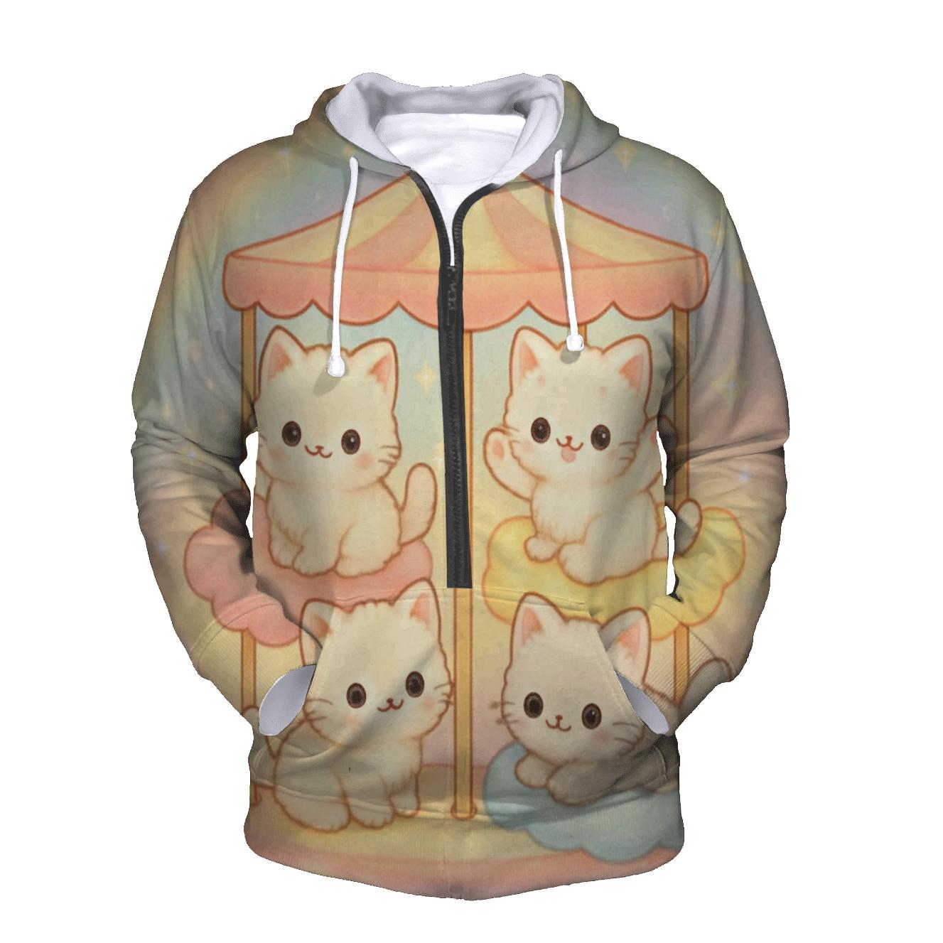 Cloud Carousel Cat hoodies fashion