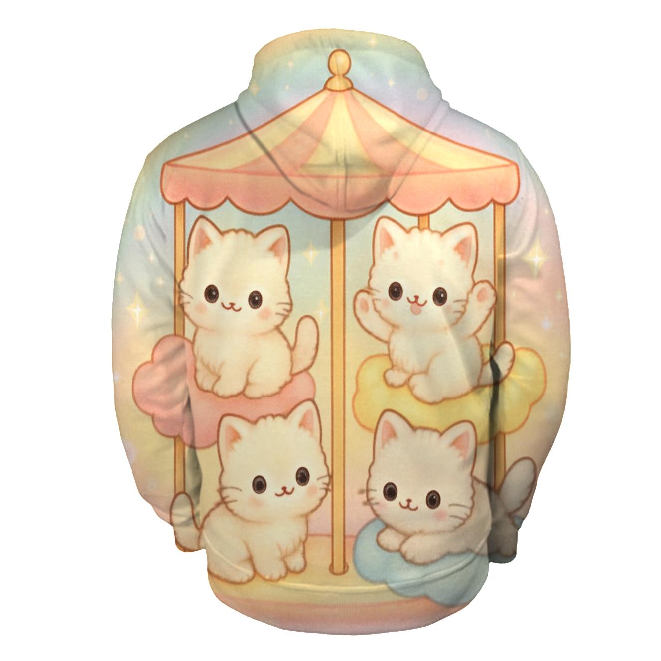 Cloud Carousel Cat hoodies fashion