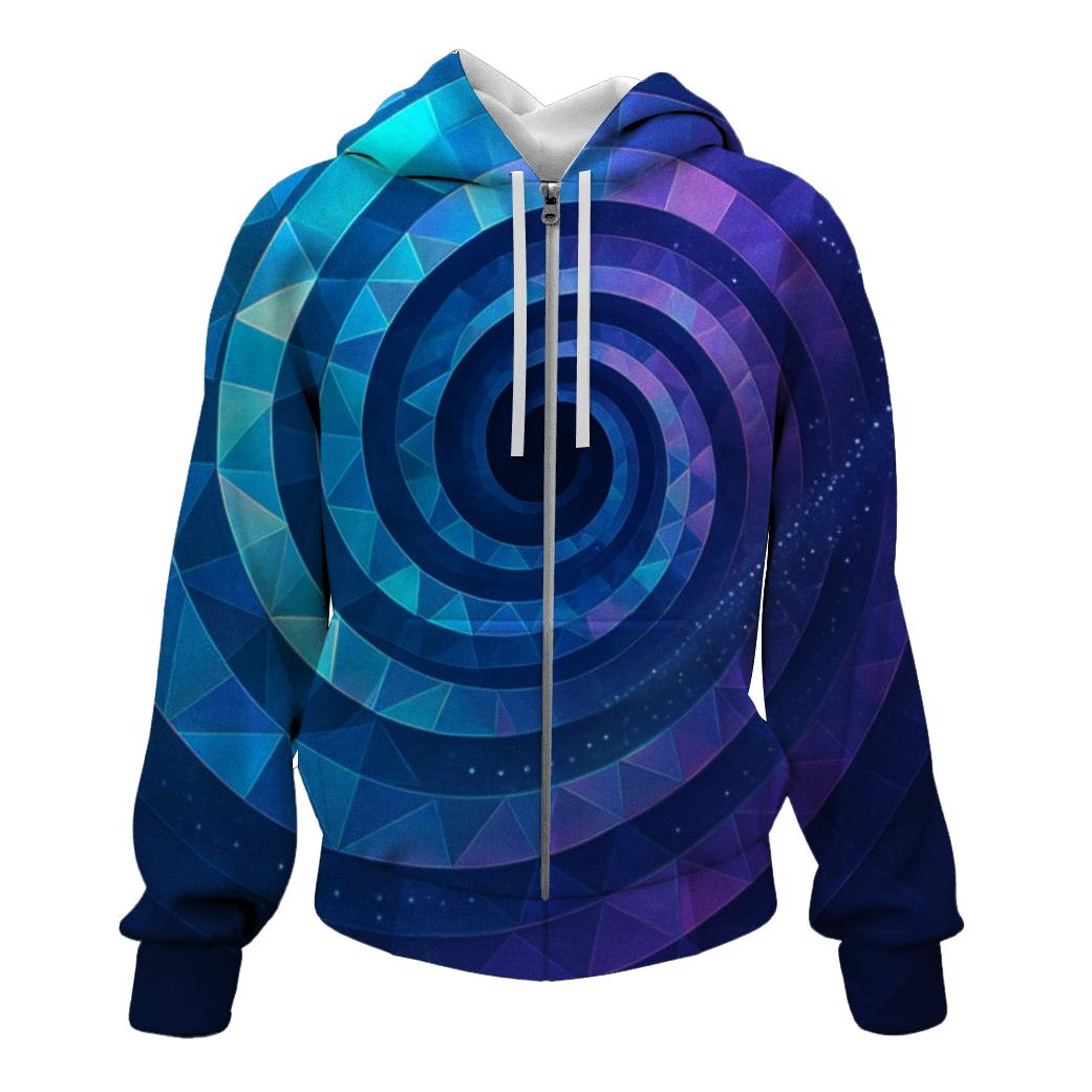 Chromatic Spiral printed hoodies