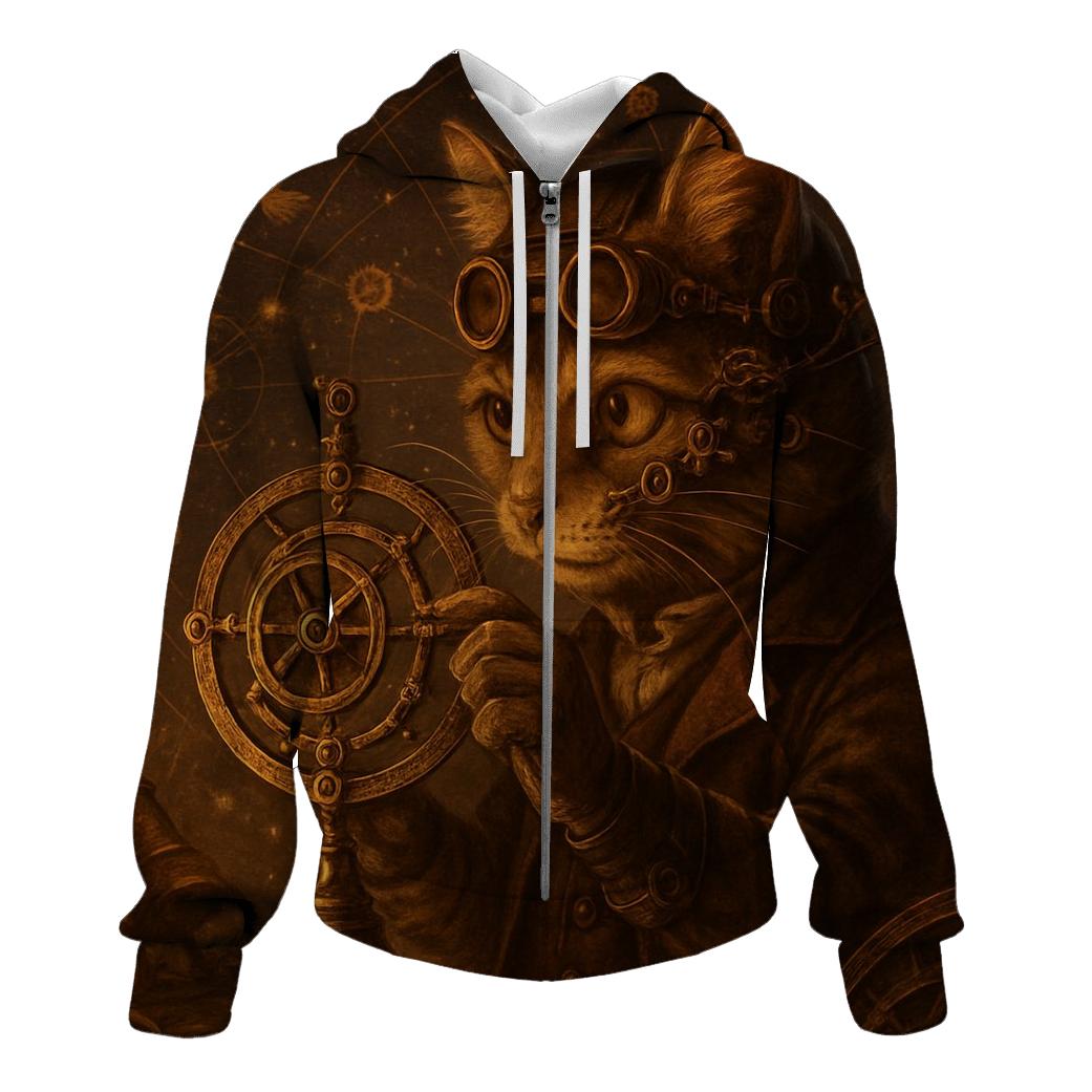 Clockwork Navigator Cat premium hoodies