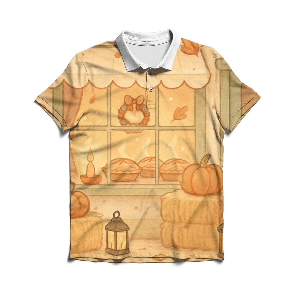 Pie Shop Window Glow branded logo polo shirts