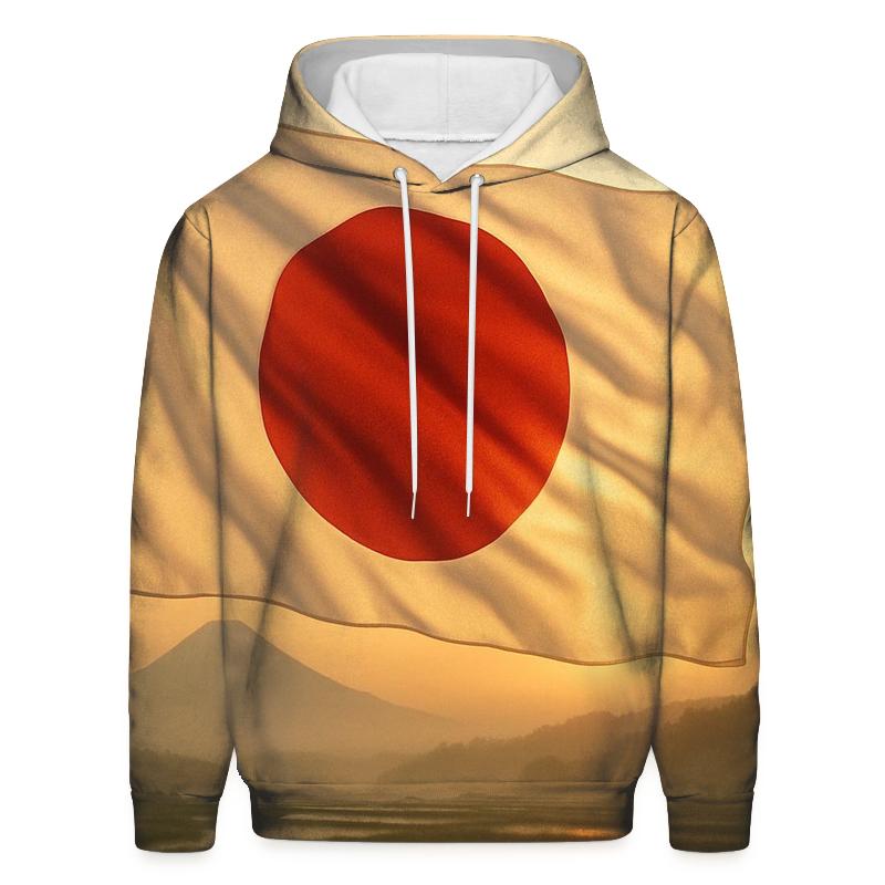 Rising Sun Fabric Wave Japan printed hoodies