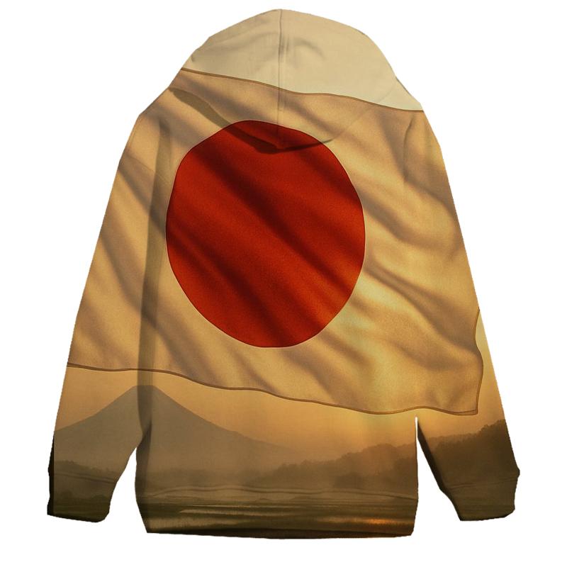 Rising Sun Fabric Wave Japan printed hoodies