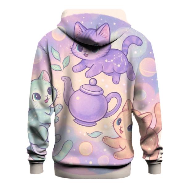 Cosmic Tea Party Kittens pullover hoodies